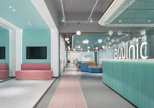 蓝色芯球 科技公司awinic上海西子国际12楼办公设计欣赏